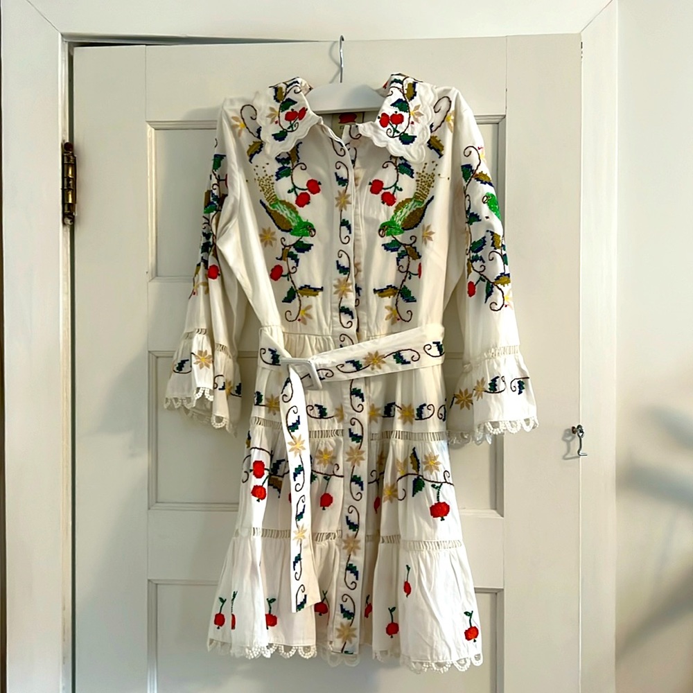 Farm Rio Pitanga Embroidered Dress